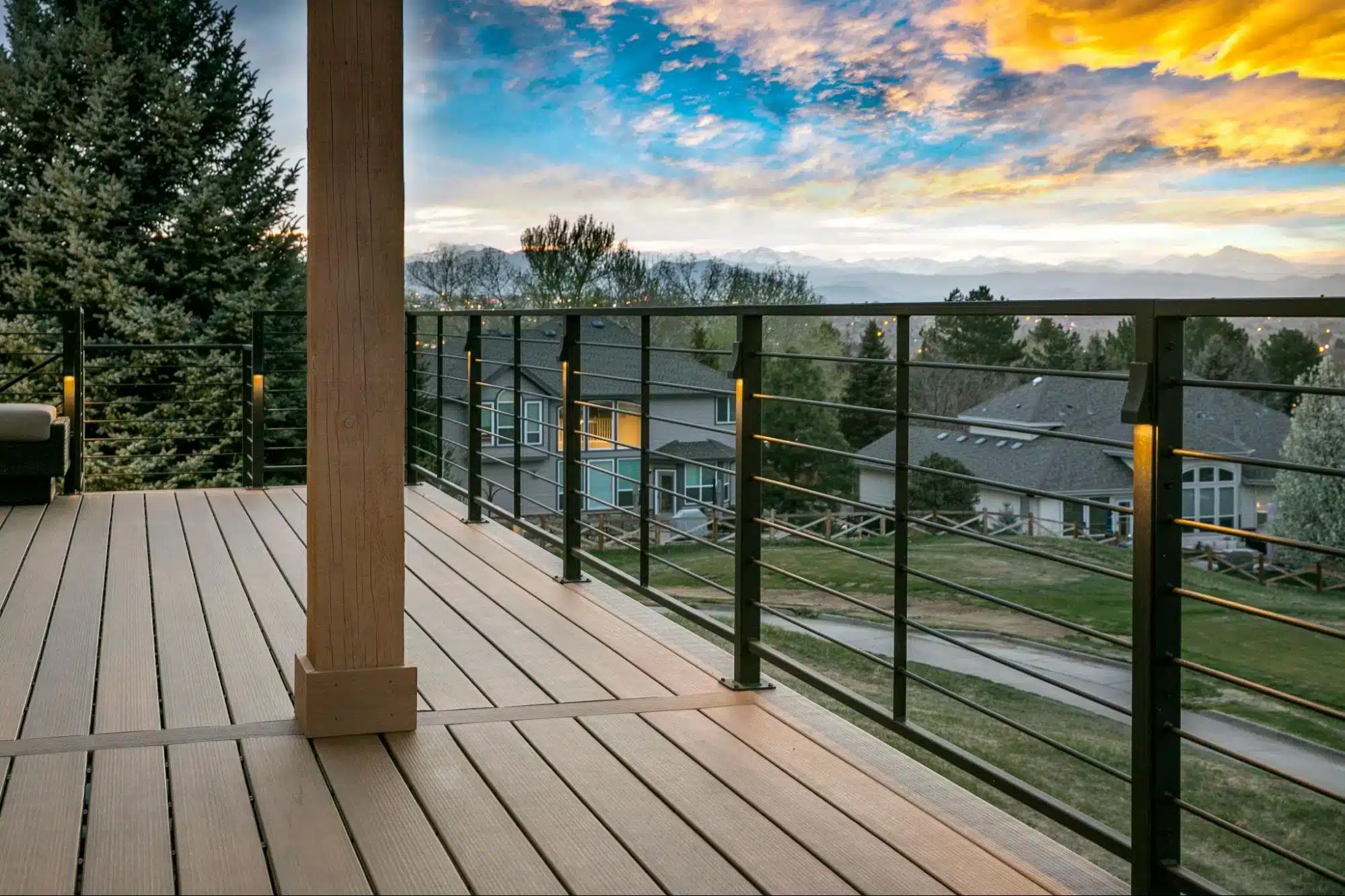 Elevated deck with railings - Deck Railings Installers in Denver