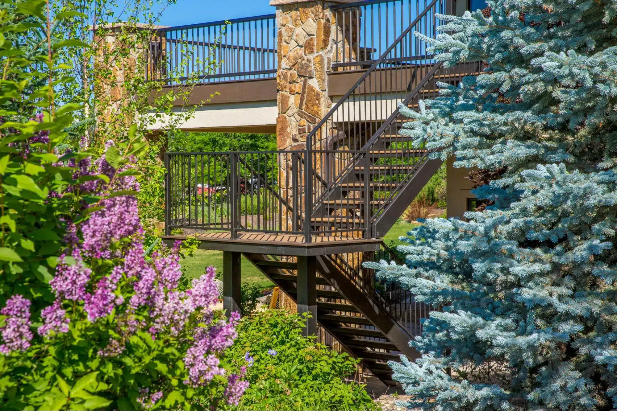 Multi-level deck with railings - Deck Railings Contractor in Denver