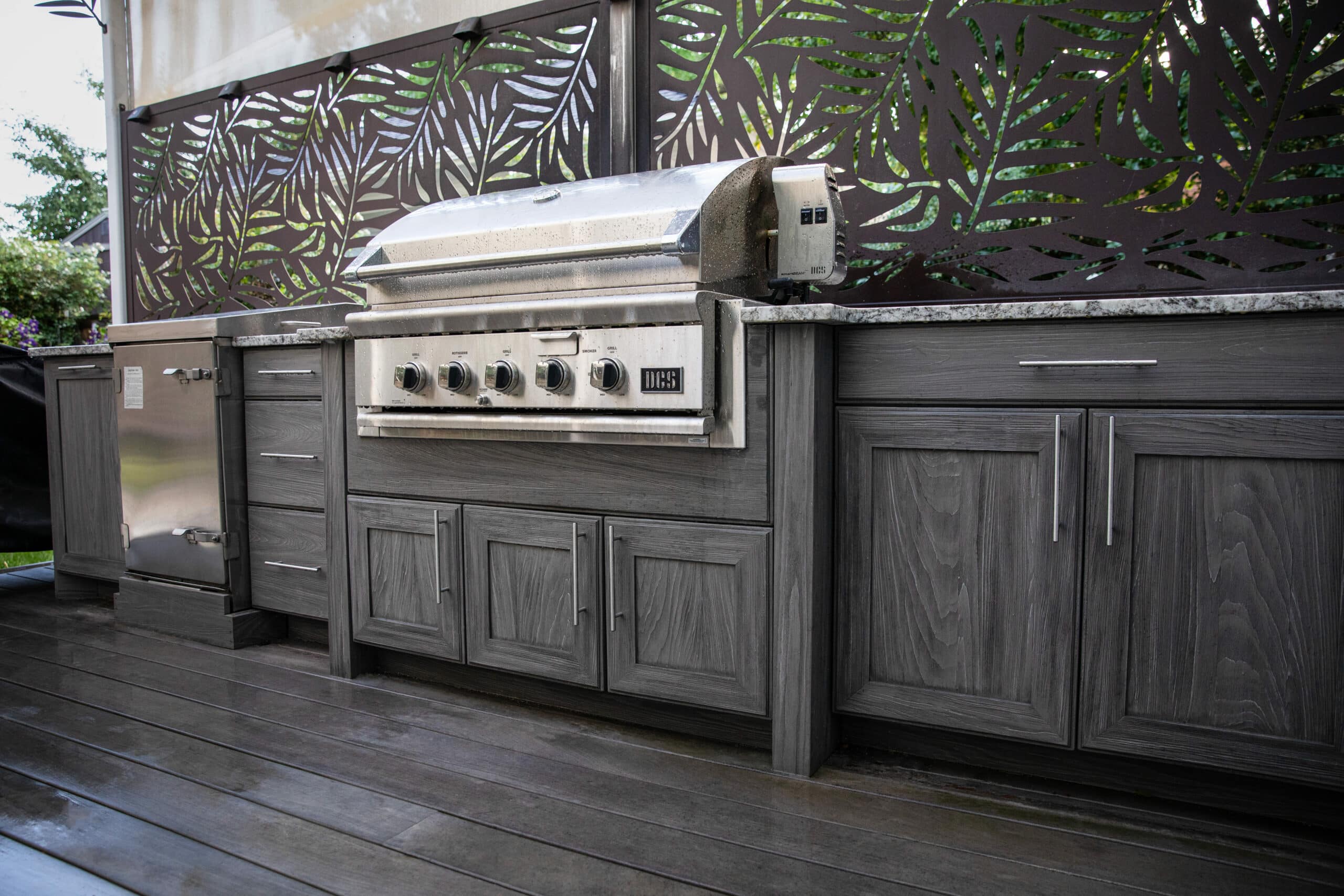 NatureKast cabinetry, drawers, doors, and storage spaces for an outdoor kitchen.