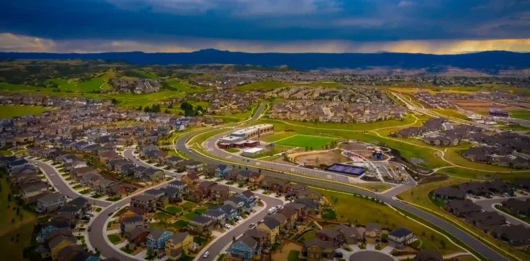 Aerial view of Castle Rock CO